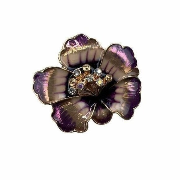 Anne Klein Gold-Tone Purple Flower Pin, gifts - Picture 1 of 9